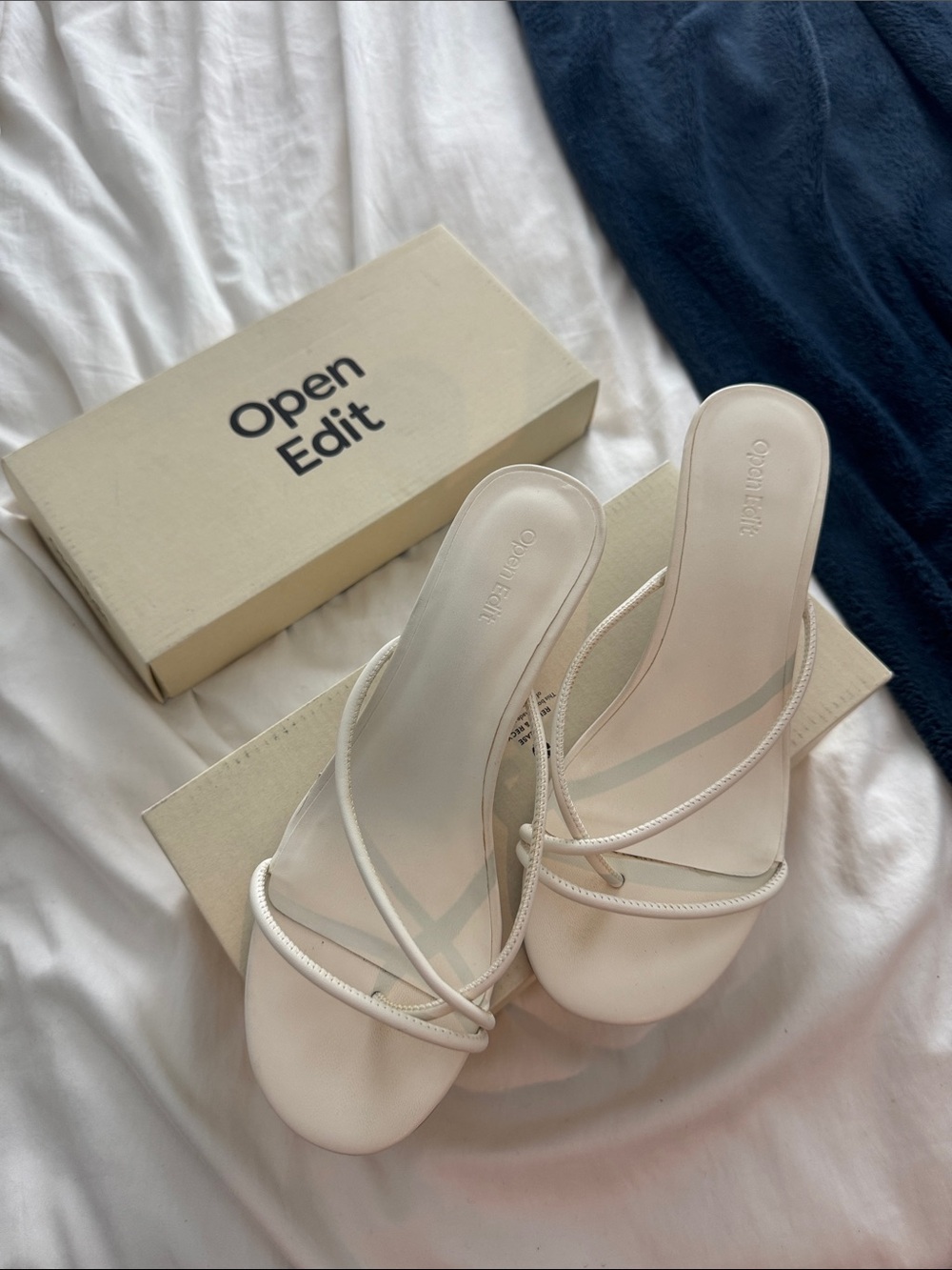 White Strappy Slide Sandals